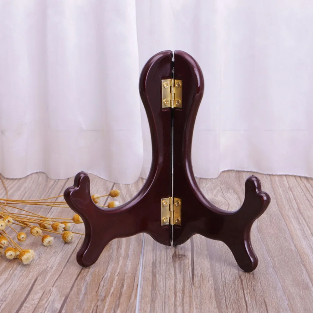 Wooden Plate Stand Easel Holder Display Tea Cake Rack Tea Display Stand