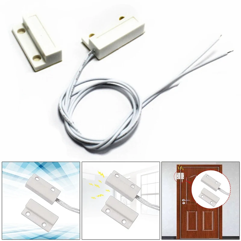 

Wired Window Magnetic Contact Sensor Detector Switch For Home Alarm Security Plastic Contact Sensor For Alarm