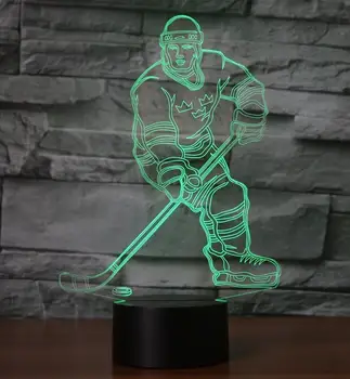 

3D ice Hockey Touch 7-color Table Lamp LED Illusion Night Light Shop Bar Bedroom Gift Decor Lights