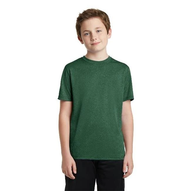 Sport-Tek YST360 Youth Heather Contender Tee Forest Green Heather - Large