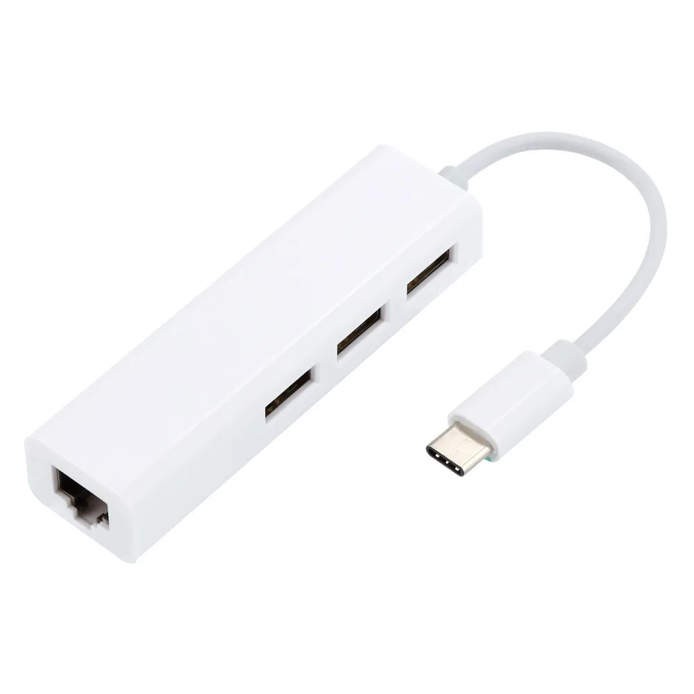 USB-C к LAN RJ45 Ethernet адаптер для сетевого кабеля 3 USB 2,0 порт концентратор Мужской usb type C [USB-C] Мульти-адаптер
