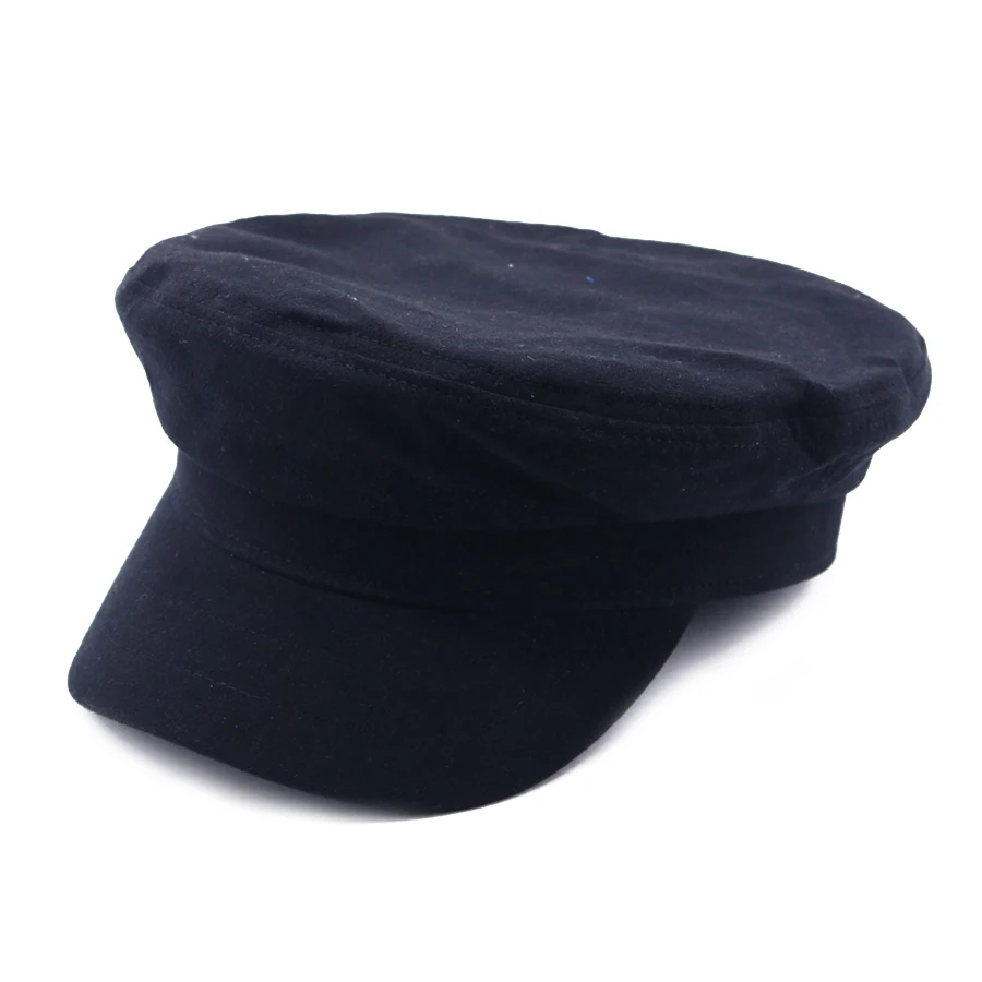 Весенние модные женские шапки в стиле милитари, винтажный черный берет, армейская Кепка, Женская восьмиугольная кепка, шапка моряка