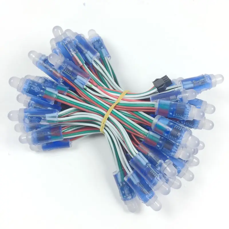 

100pcs/lot 12mm WS2811 2811 IC Full Color Pixel LED Module Light input DC5V IP68 waterproof RGB color Digital LED Pixel Light
