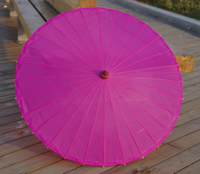 

Fuchsia Plain Fabric Bamboo Parasol/Umbrella Great For Wedding Party Favor