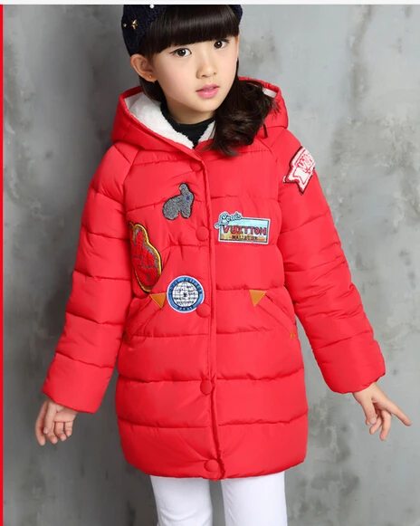 Г. новинка детское зимнее пальто девочки в зимнем пальто хлопковое утепленное корейское пальто - Цвет: Красный