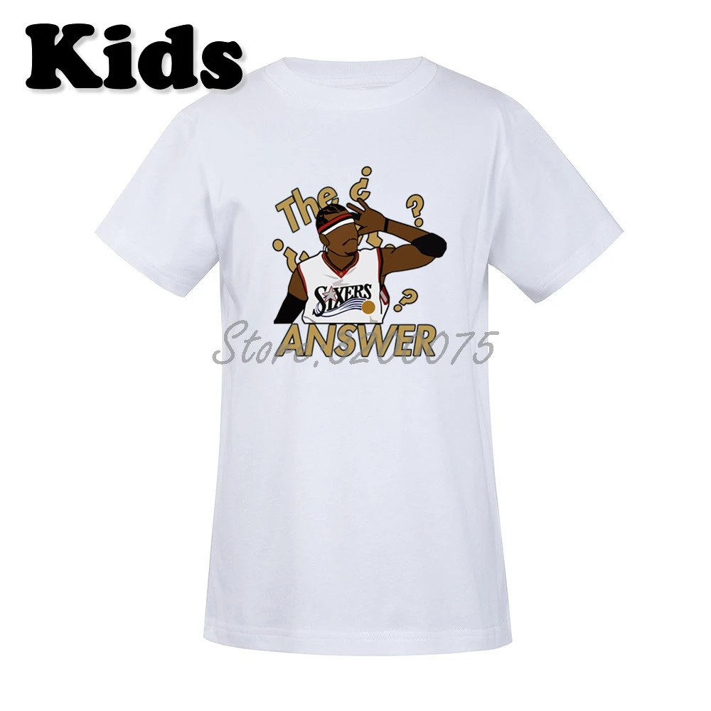 3 Детская футболка с надписью «The Answer Allen Iverson 3 Philadelphia Legend» футболка с круглым вырезом для мальчиков и девочек W19032803 - Цвет: 3