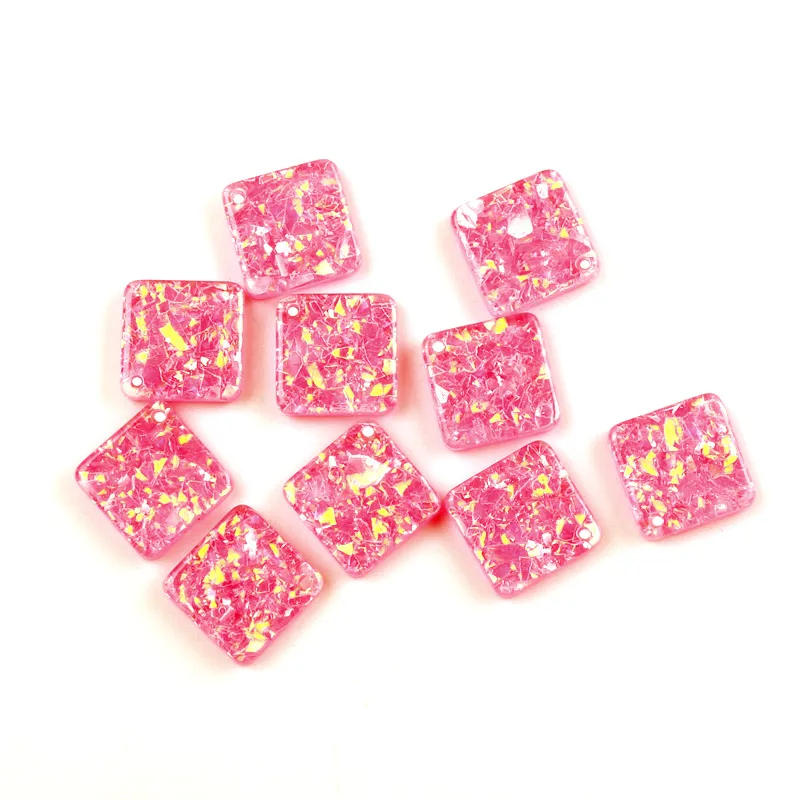 

LF 30Pcs Resin Bling Square 15x15mm Decoration Crafts Flatback Cabochon Kawaii DIY Embellishments For Scrapbooking Accessories