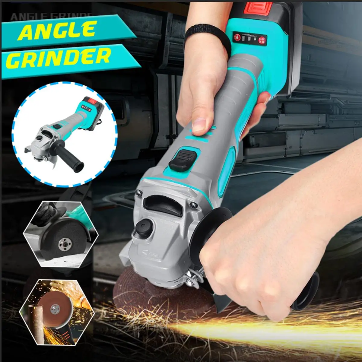 

Doersupp 188VF/218VF Brushless Electric Angle Grinder Cordless Polisher Polishing Machine Cutting Tool Set 1 or 2 Li-ion Battery