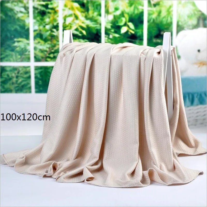 Домашний текстиль, бамбуковое одеяло, летнее однотонное, супер мягкое, Крутое одеяло, покрывало на диван/кровать/дорожные пледы, покрывала, простыни - Цвет: 100x120cm