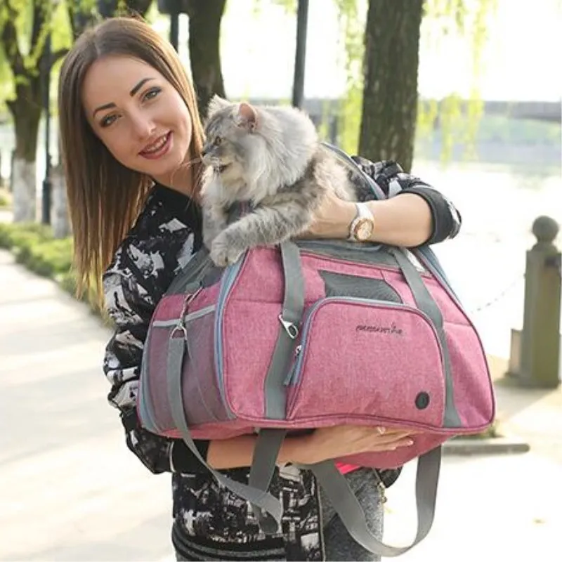 Высокое качество собака кошка дышащая переноска Оксфорд сетчатый рюкзак сумка для животных высокое качество снаружи Портативная сумка для переноски кошек