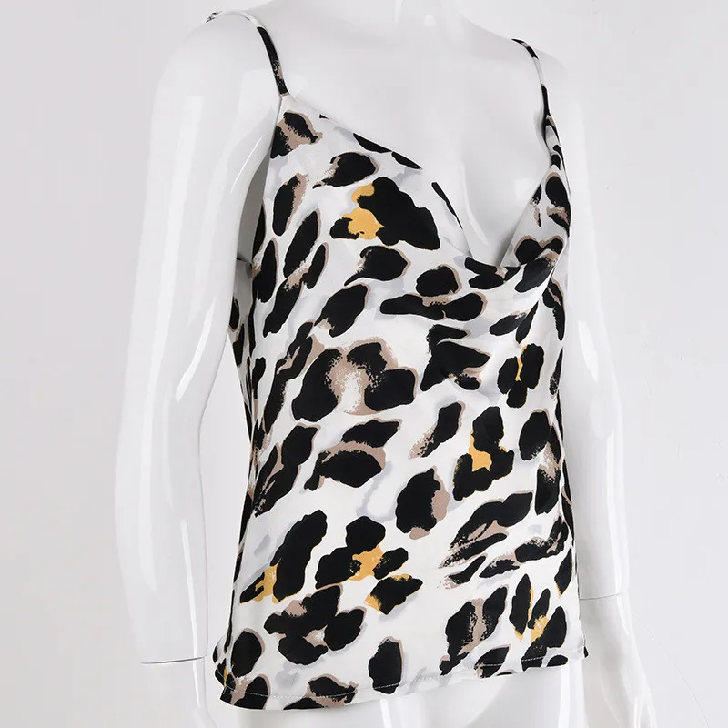 Женская Сексуальная Клубная одежда лето леопардовый принт camis Горячая Мода 2018 женская одежда без рукавов с открытой спиной обтягивающий