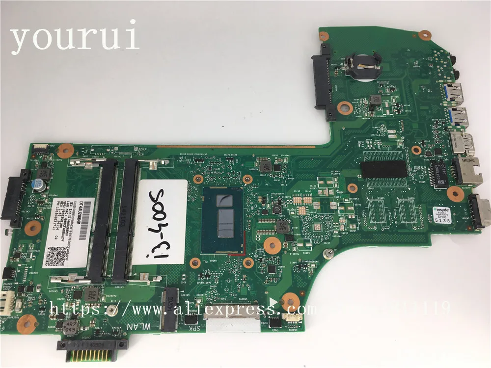 Yourui для Toshiba Satellite C70 C70-B C75-B ноутбук для материнской платы V000358100 6050A2631701 процессор i3-4005u тест ОК