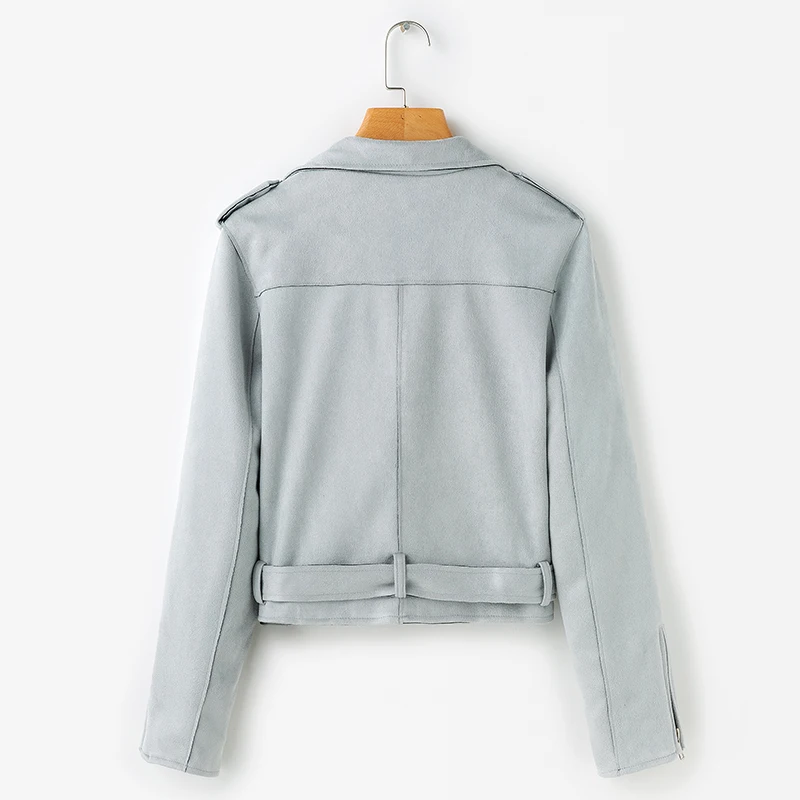 BONGOR LUSS Casual Autumn Winter Zipper  Jacket Coat Women Short Jacket Coats Turn Collar High Street Fashion Suede Coat  (9)