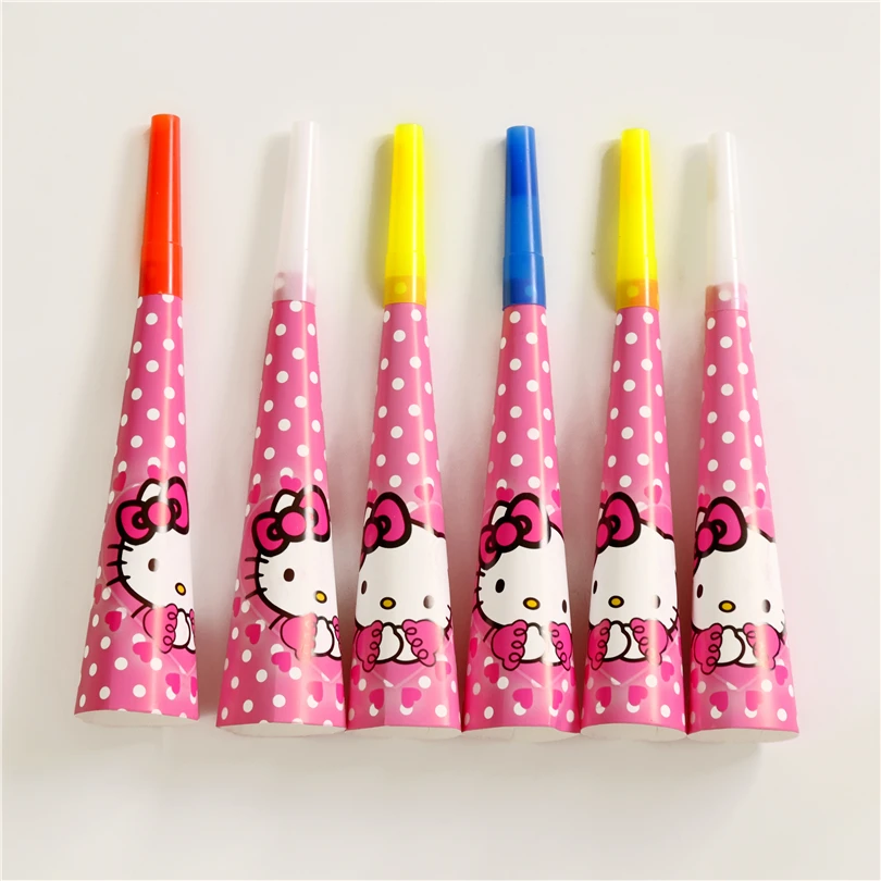 

6pcs/lot Horn Trumpet Hello Kitty Cat Kids Birthday party supply event party supplies party decoration Noise Makers