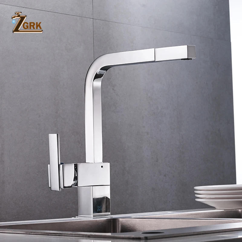 Zgrk Kitchen Faucet Chrome Brass Tall Kitchen Faucet Mixer Sink