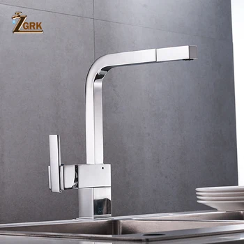 

ZGRK Kitchen Faucet Chrome Brass Tall kitchen faucet mixer Sink Faucet Pull Out Spray Single Handle Swivel Spout Mixer Taps