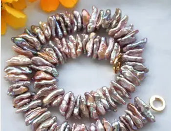 

BEAUTIFUL DENS LAVENDER barpque FRESHWATER PEARL NECKLACE 18inch