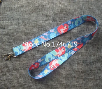 

Free Shipping 10 pcs Cartoon Ariel Princess Mobile Phone Neck Straps Neck Strap Key Chains Lanyard WW-20