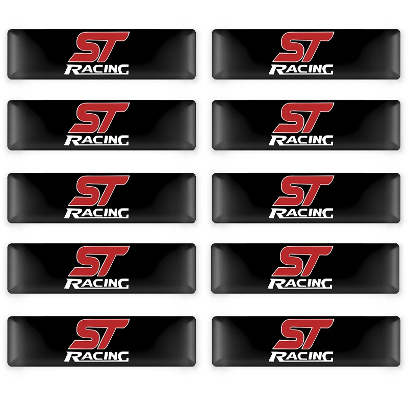 

Car styling 10Pcs ST RACING MOTOR SPORT GO FURTHER Car Stickers for FORD FOCUS 2 Focus 3 Mondeo Fiesta Kuga MK2 MK3 MK4