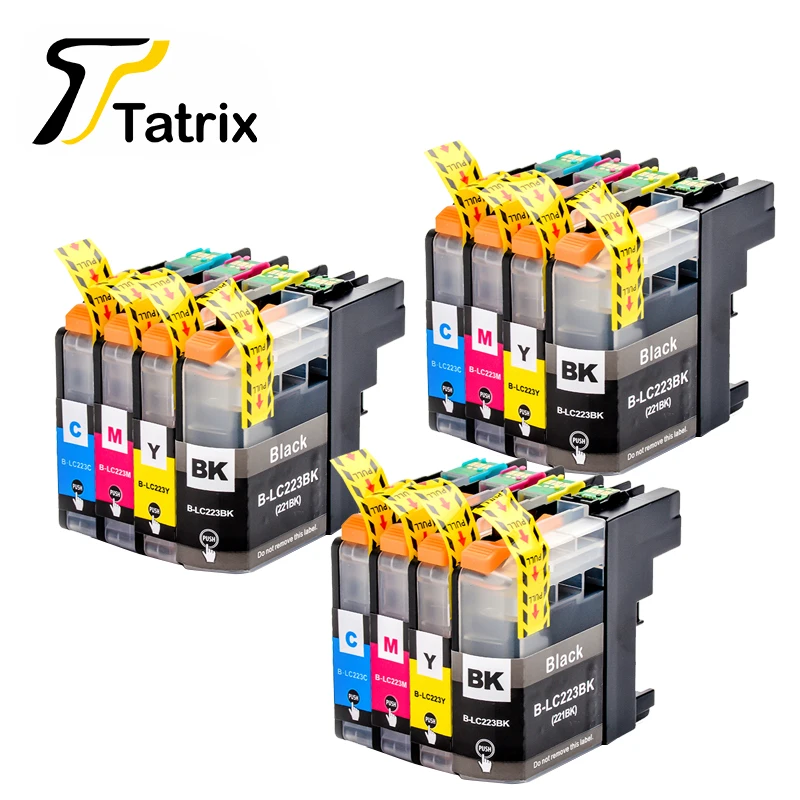 

With Chip 12Pcs LC223 LC221 Compatible Ink Cartridge For Brother MFC-J4420DW/J4620DW/J4625DWJ480DW/J680DW/J880DW Printer