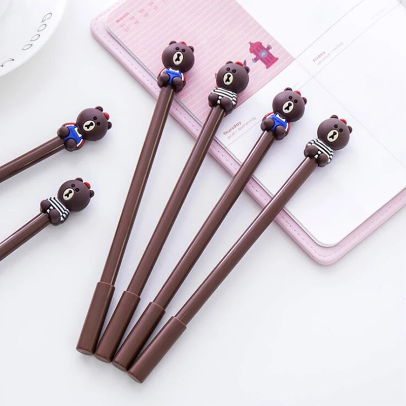 

Cute grizzly Series Gel Pen Office Stationery and School Supplies Smooth Writing Black Ink Pen 0.5mm 1PCS