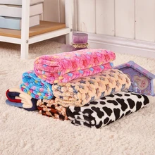 2016 New 3 Size Cute Pet Beds Print Dog Cat Puppy Coral Fleece Warm Super Soft Blanket Beds Mats Cover Pet Products PD149