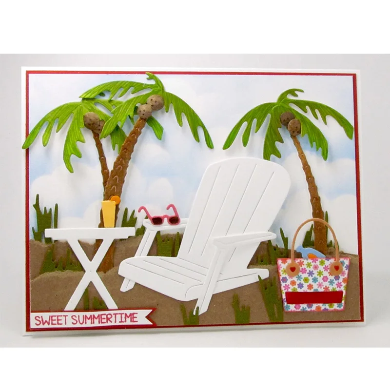 Hammock Coconut Sets Metal Cutting Dies Stencils For DIY Scrapbooking Decorative Embossing Suit Paper Cards Die Cutting Template