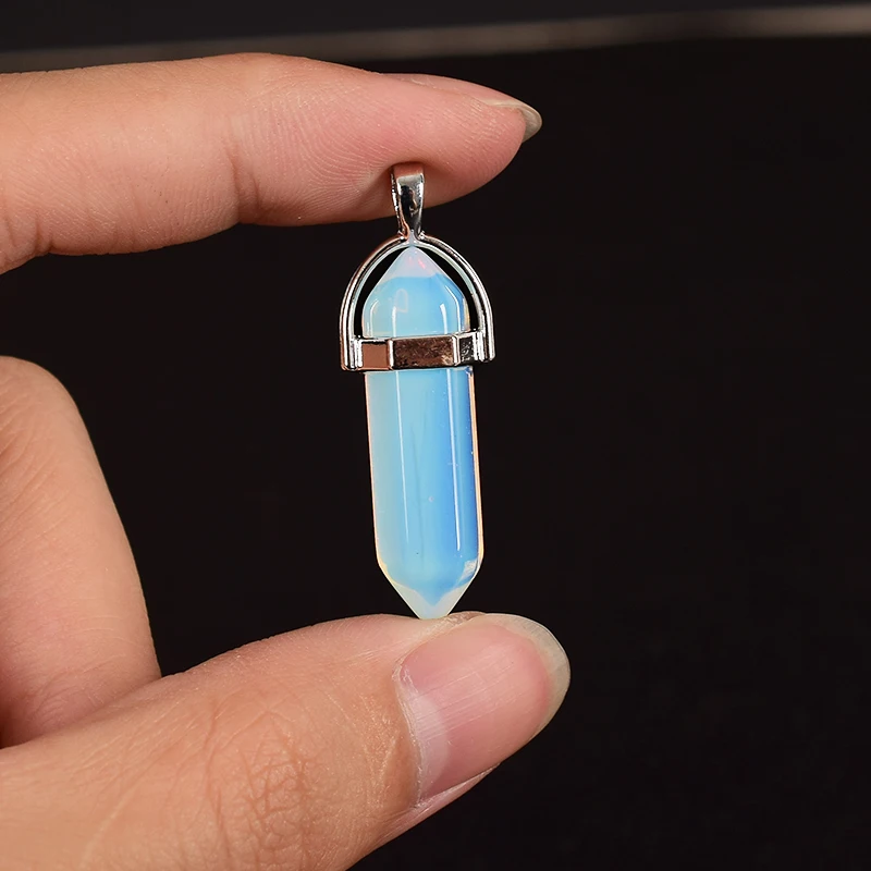 

30mm Tumbled Stone natural Hexagonal Column opalite Healing quartz Crystal Polished Reiki Pendulum Stones And Mineral home Decor