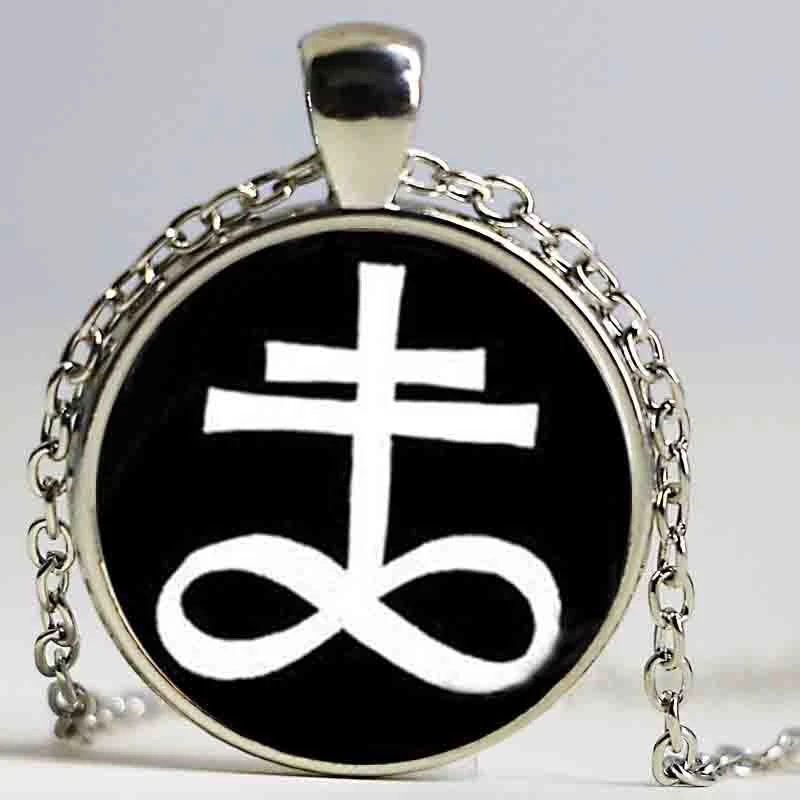 Wholesale Art Glass fashion jewelry LEVIATHAN CROSS pendant ritual altar pendant satanic occult pendant NECKLACE