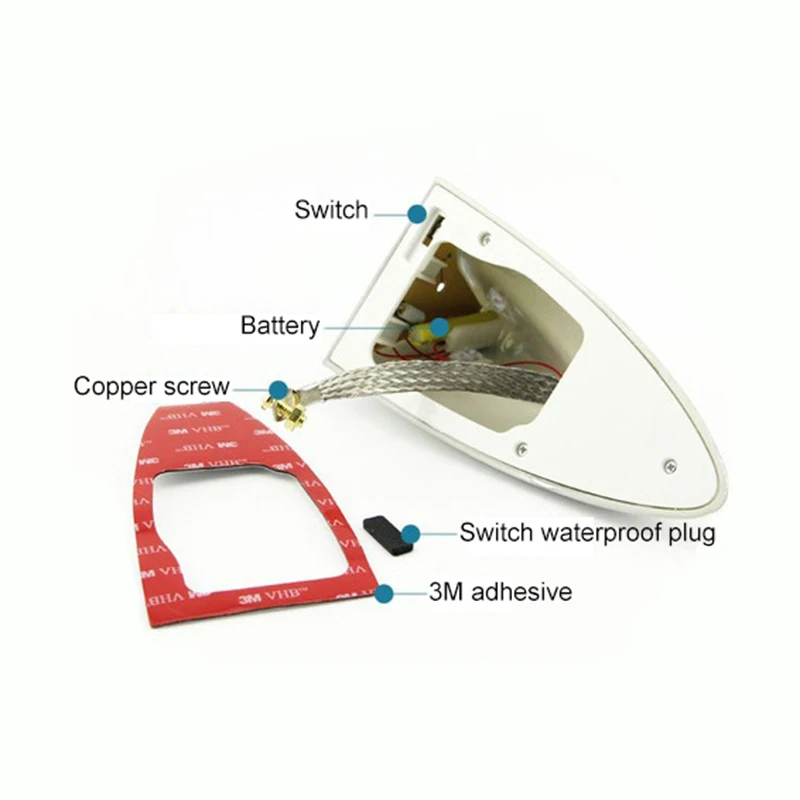 Светодиодный анти-задние антенны на крыше акульих плавников антенна радио акульих плавников Солнечный Предупреждение льный светильник на заказ многоцветный опционально