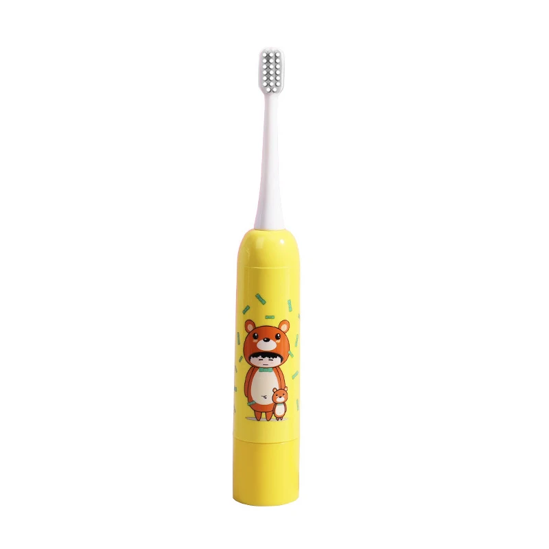 Звуковая электрическая зубная щетка для резинка для волос детская Массажная щетка уход за полостью рта сухие батареи насадки зубных щеток желтый для мальчиков/девочек - Цвет: boy