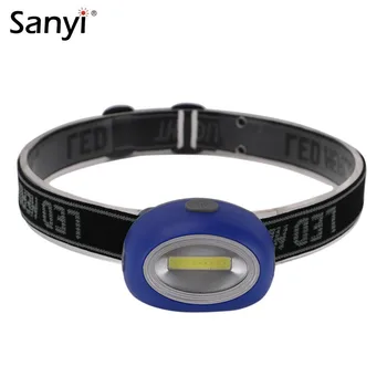

COB LED HeadLight 3 Modes Mini Flashlight Head Lamp Linternas Frontales Head Torch Lantern For Camping By AAA Blue