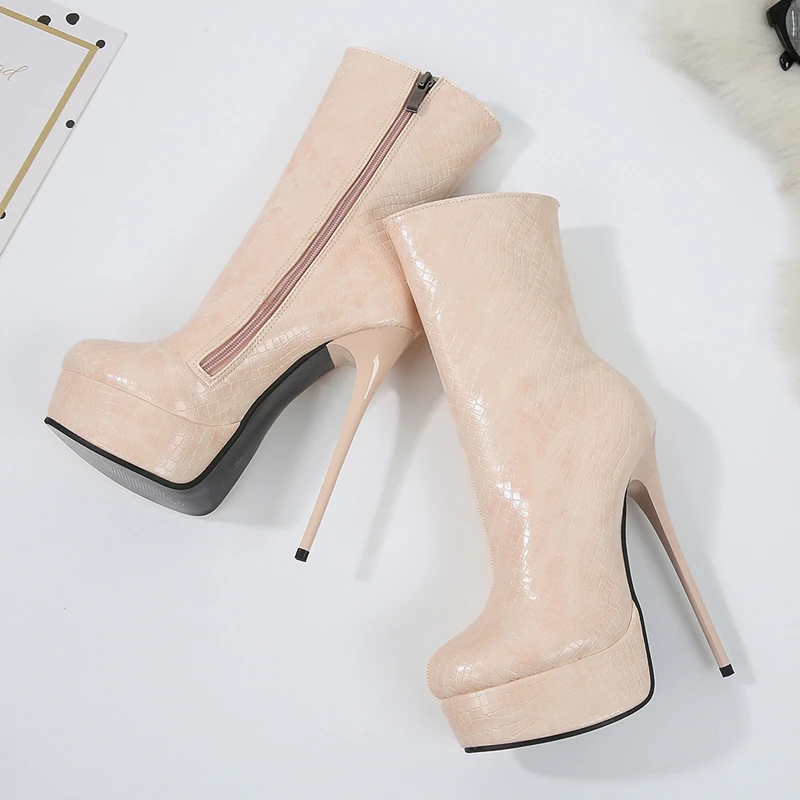 Woman Female Round Toes Mid Calf Boots Black Plus Size Autumn Winter Zips Lady Shoes Soft Leather Boots Shoes Women DB0056