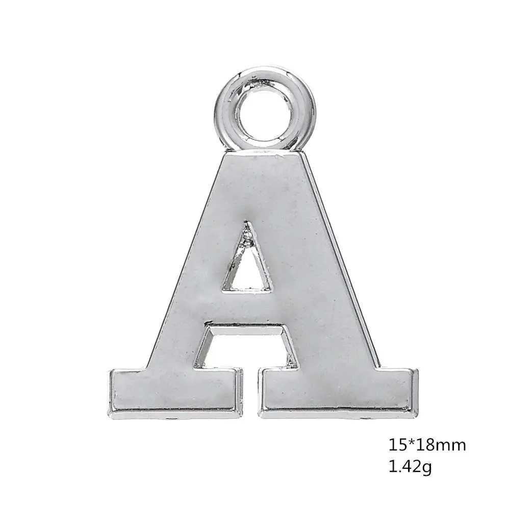 Skyrim 26 букв, Подвески для изготовления ювелирных изделий, подвеска из цинкового сплава с алфавитом для самостоятельного изготовления браслетов A B C D E F G H I J K L M - Окраска металла: A