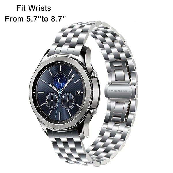 22 мм Нержавеющая сталь ремешок для часов из нержавеющей стали зажим ремень для samsung Шестерни S3 классический Frontier R760 R770 Смарт-часы-браслет