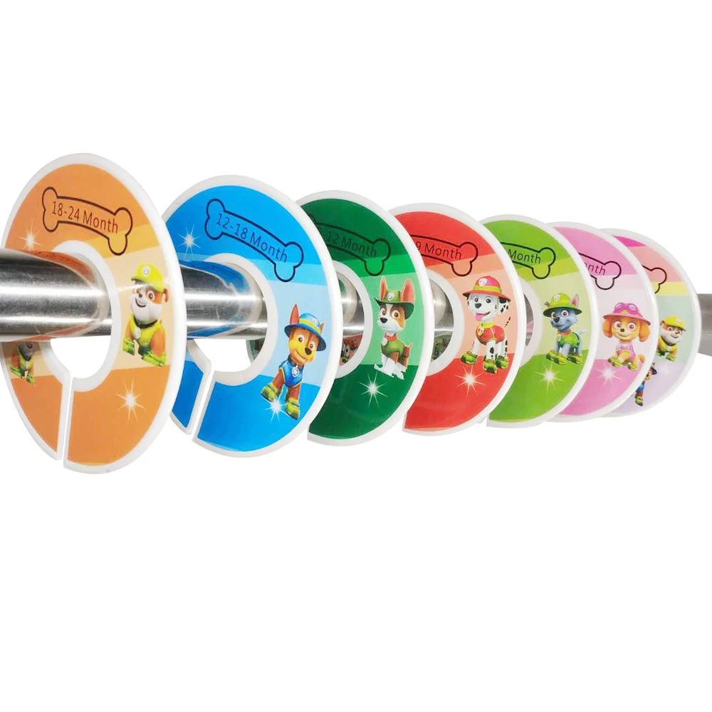 

7Pack Baby Closet Dividers Clothing Round Rack Ring Size Dividers Fits Round Or Square Tube Garment Tags Size Marking Ring