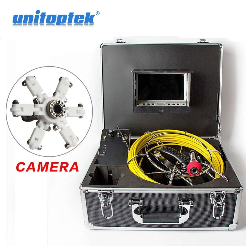 30M/100ft Cable Underwater Duct Cleaning Tube Pipe Inspection Camera Drain Waterproof Pipe Sewer Camera CMOS 1000TVL 12Leds