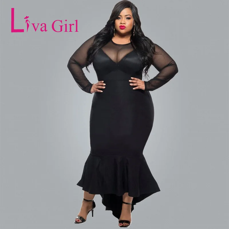 Liva Girl Women Curvy Midi Dresses  Sexy Club Plus Size  