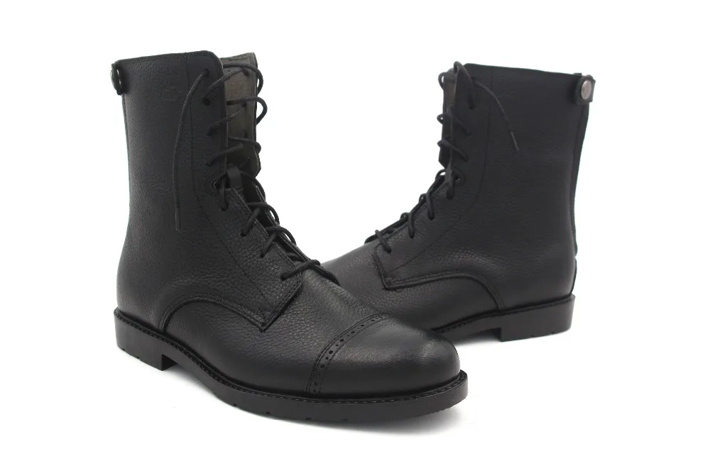 Aoud Botas ecuestres de cuero suave para montar a caballo, zapatos clásicos  de encaje, unisex|Botas de equitación| - AliExpress