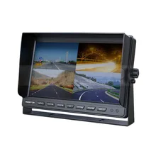 DIYSECUR DC12V-24V 10 Inch 4 Split Quad LCD Screen Display Color Video Monitor Screen for Video Surveillance System