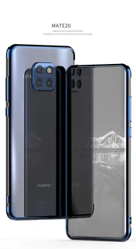 

Plating Soft Tpu Phone Case For Huawei Mate 20 Dual Layer Plating Silicone Clear Back Shockproof Cover For Huawei Mate 20 Pro