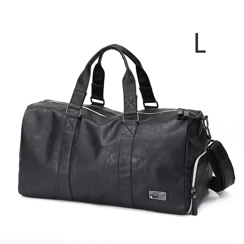 Мужская сумка для спортзала, кожаные спортивные сумки, большая мужская сумка для тренировок, женская сумка для фитнеса, путешествий, багажа, на плечо, Tas Sac De Sport XA74D - Цвет: black L