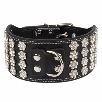 

PipiFren 7.5cm Big Dogs Collars Rhinestone Accessories Shop Supplies For Large Dog Necklace Pet Collar collier pour chien perro