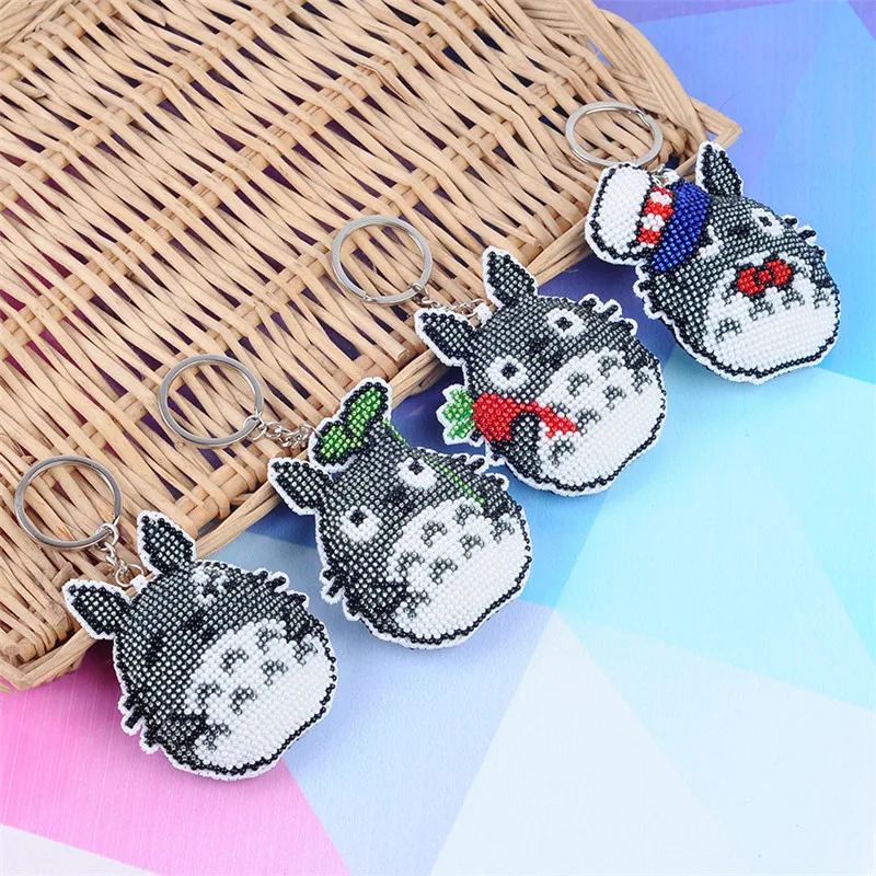 

SMX044-47 DIY Needlework Beaded Craft Bead Cross Stitch Set Key Chain Stamped Needlework Embroidery Printed Cross-Stitching Kit