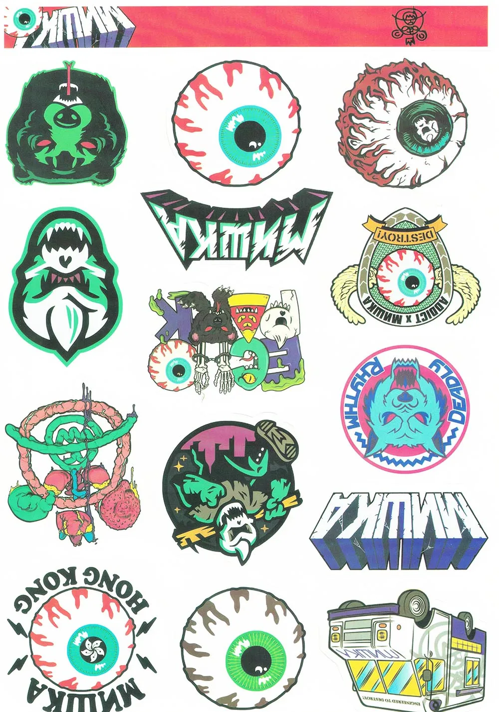 

Hiphop Style Eye Pattern PVC Waterproof Laptop Phone Stickers For Tablet Macbook Pro Iphone Ipad Sticker