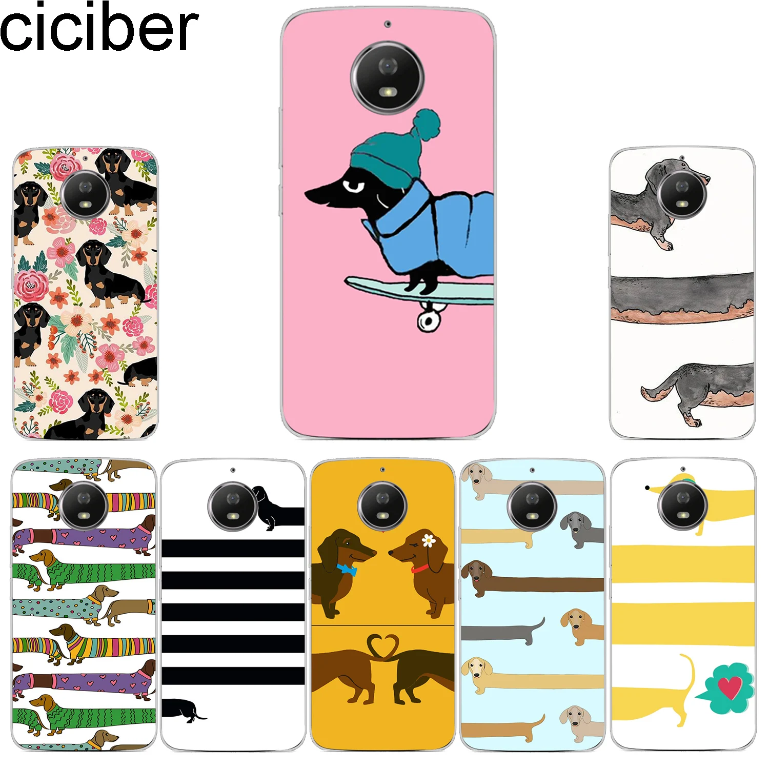 Ciciber чехол для телефона Motorola Moto G6 G5 G4 G5S M мягкий TPU E5 E4 Z2 Z3 C Play Plus Go X4 One Power Back Dachshund Dog |