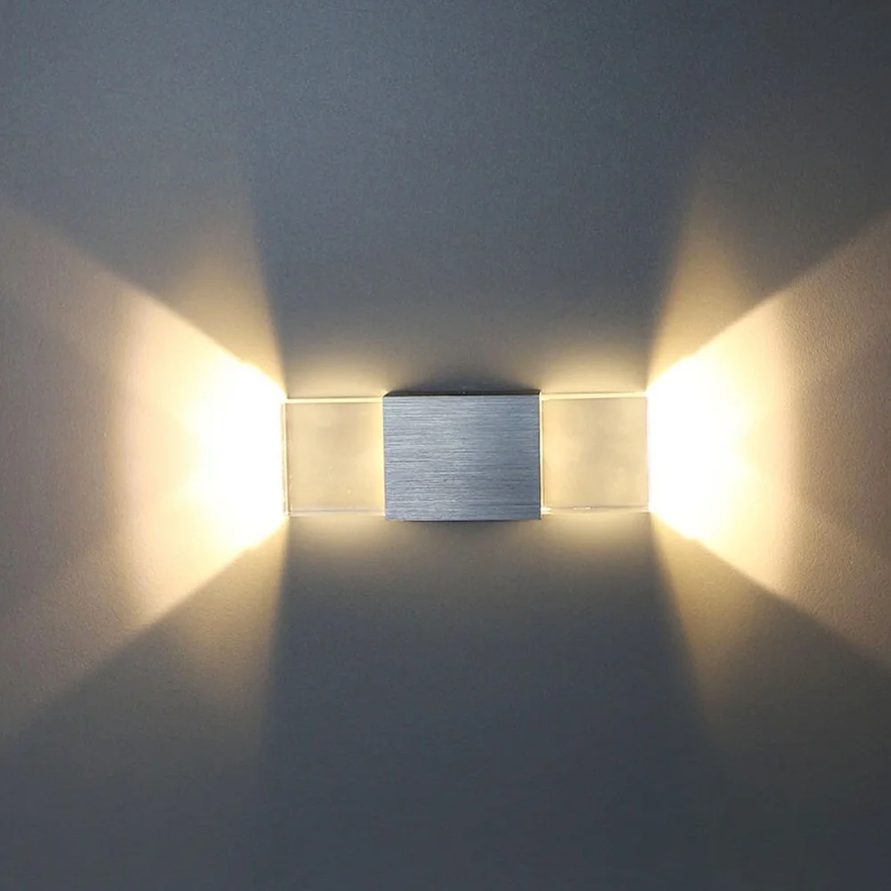 2 Вт алюминиевый светодиодный настенный светильник акриловый кристалл домашнее освещение декорация внутри снаружи 17,5*3,2*6 см 85-265 в Ac - Испускаемый цвет: Warm white
