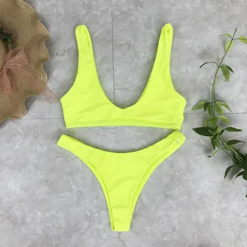 

Swimwear Swimsuit Bikini Sets Beachwear Vest Plain Sexy Sport Beach Green Women Low Waist Bikinis Fits True to Size, Take Your