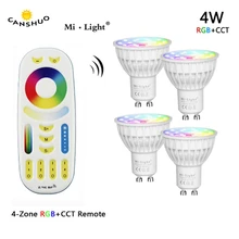 Ми свет затемнения светодиодный лампы GU10 4 Вт RGB CCT светодиодный лампы декоративная подсветка для дома+ FUT092 2,4G RF светодиодный интеллигентая(ый) Пульт дистанционного управления Управление