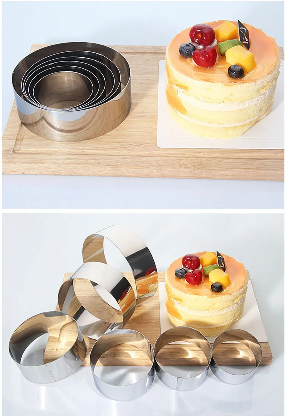 Transhome Mousse Cake Ring 6Pcs Stainless Steel Mousse Mold Cake Mold For Baking Mousse Cake Baking Pastry Tools Bakeware Tools